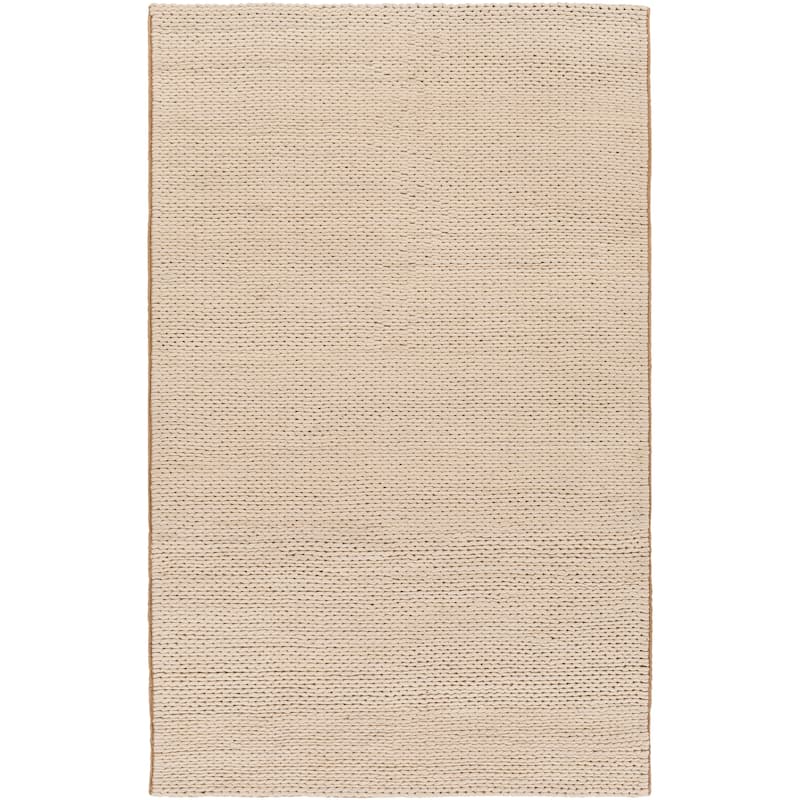 Hand Woven Yale Contemporary Solid Braided New Zealand Wool Area Rug