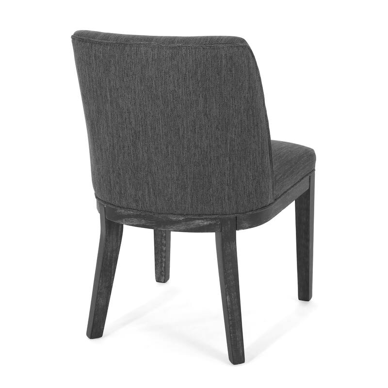 Armless Dining Chairs Set of 2 Modern Curved Back Kitchen Chairs with Wood Legs, Upholstered Dining Room Chairs Reception Chairs