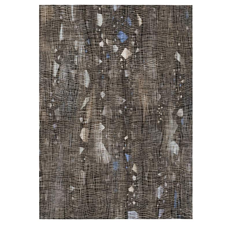 HomeRoots Abstract Transitional Rectangle Outdoor Rug - 3' x 5'