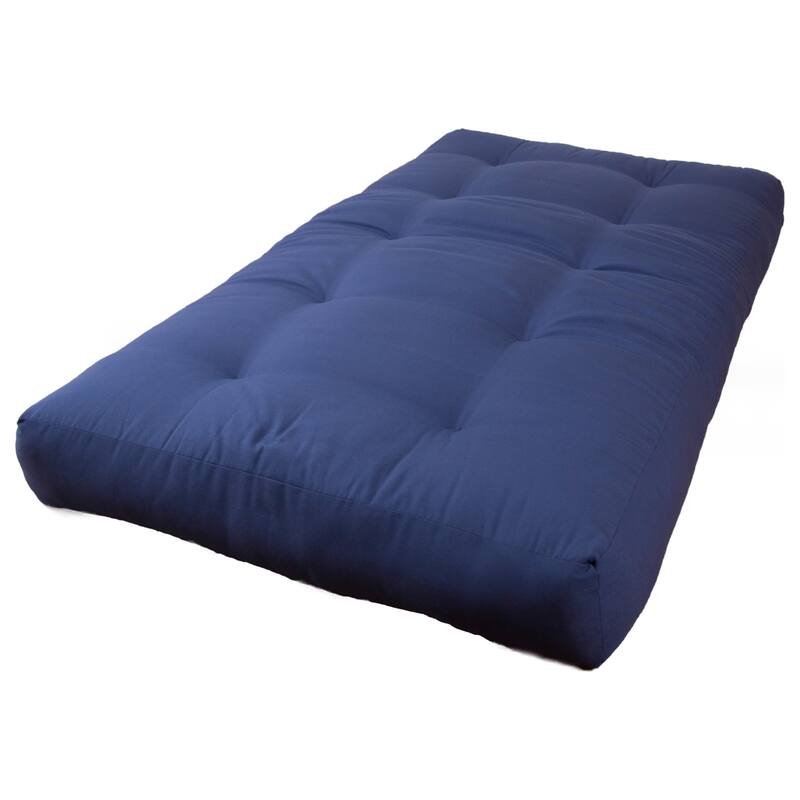8-inch Thick Twill Futon Mattress (Twin, Full, or Queen) - Navy - Twin