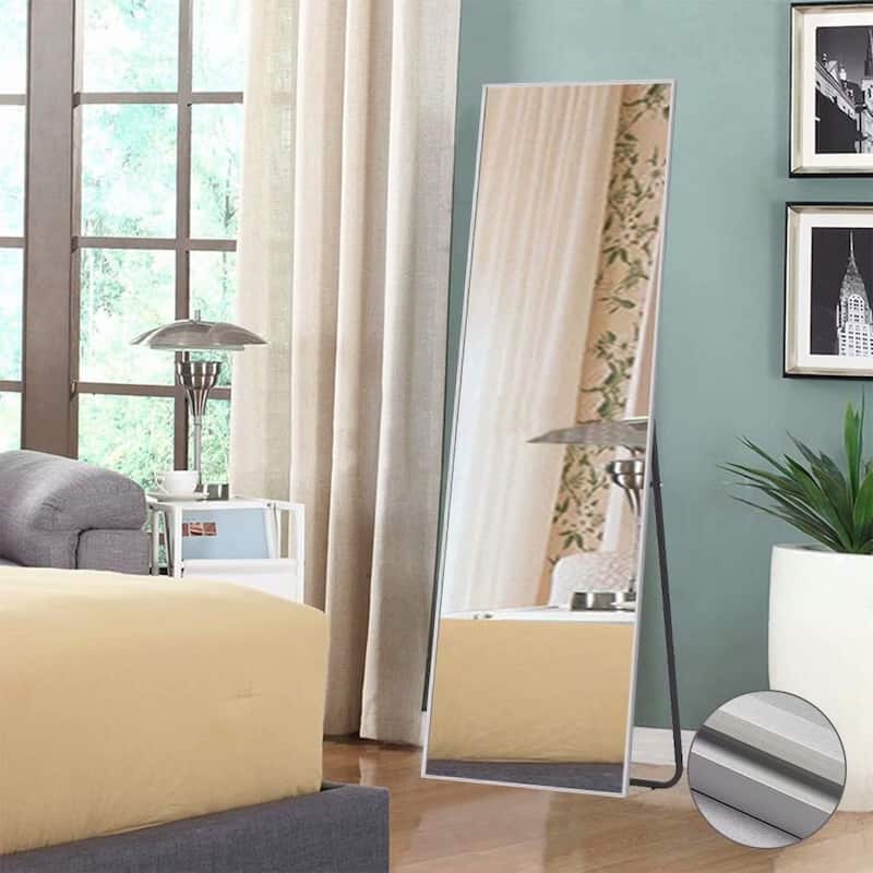 Dovelina Modern Full Length Floor Mirror - Freestanding Vanity Mirror for Bathroom or Living Space