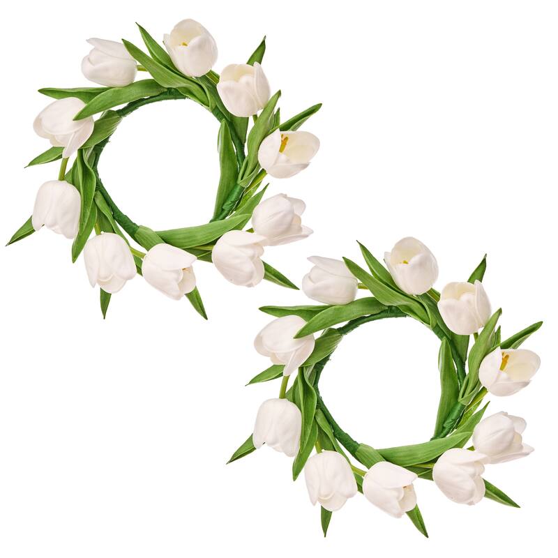 11" Pu Tulip Candle Ring