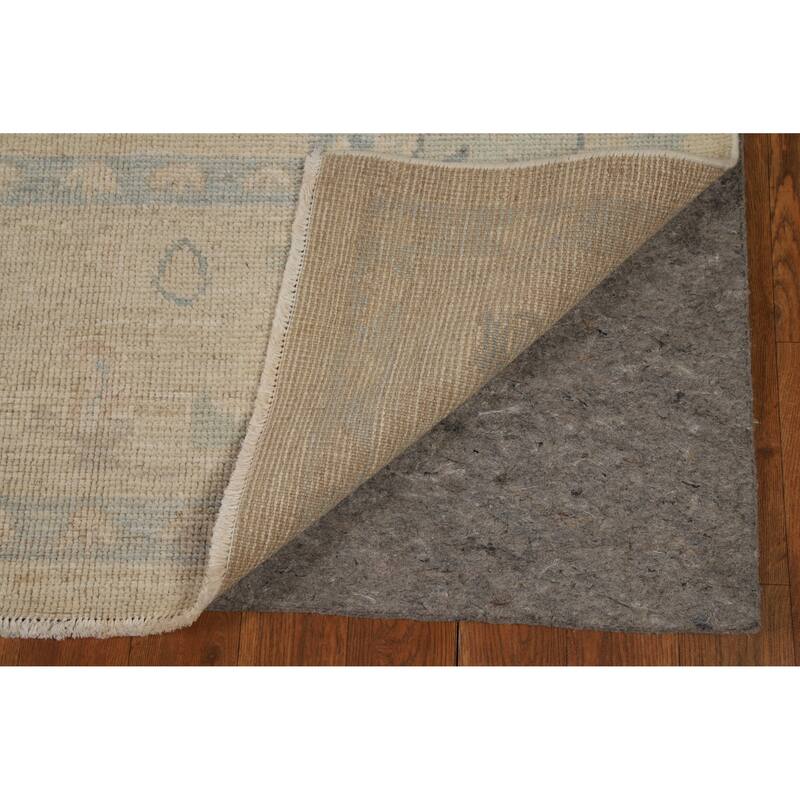 Oushak Turkish Area Rug Vegetable Dye Hand-Knotted Beige Wool Carpet - 7'9"x 10'2"