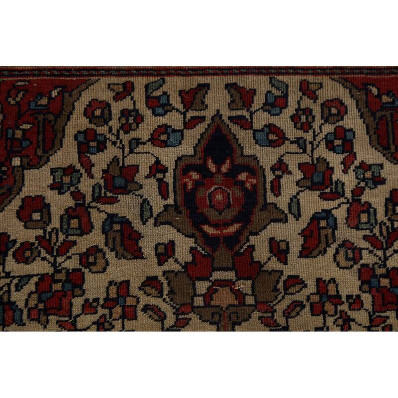 Pre-1900 Antique Sarouk Farahan Persian Rug Hand-knotted Wool Carpet - 3'6" x 5'1"
