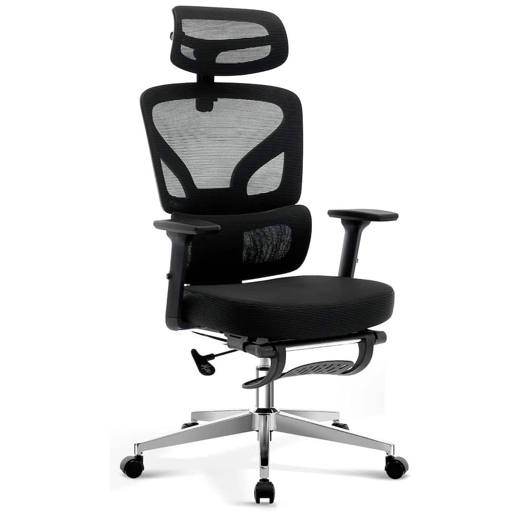 Ergonomic Office High-Back Computer Gaming Chair with Adjustable Footrest