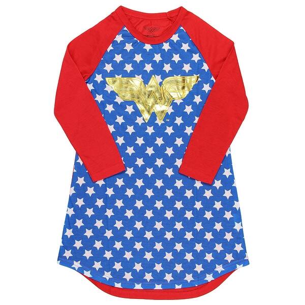 Shop Wonder Woman Big Girls Raglan Gold Foil Nightgown Free Shipping On Orders Over 45 Overstock 18778780