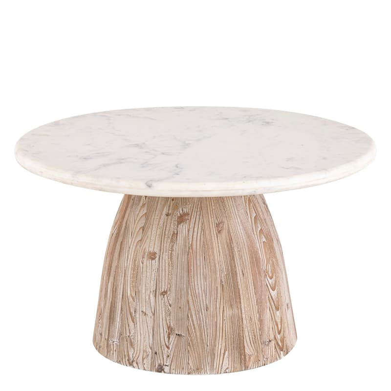 Round Coffee Table with Marble Top - 31"
