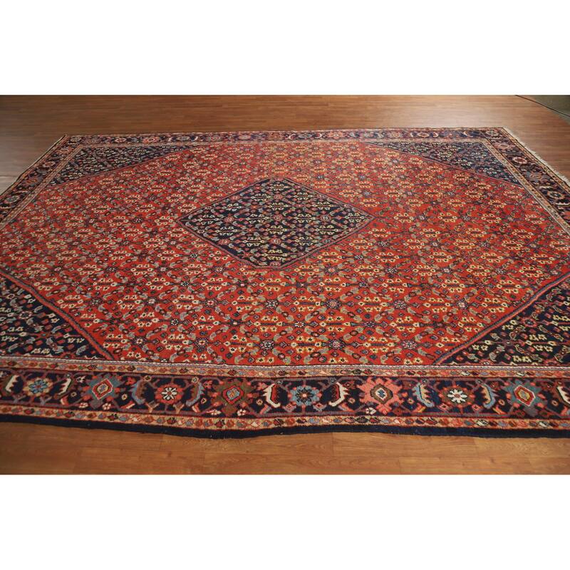 Hand Knotted Oriental 100% Wool Carpet Traditional Medallion Oranges & Rust Sultanabad Area Rug - 12' 0'' X 8' 8''