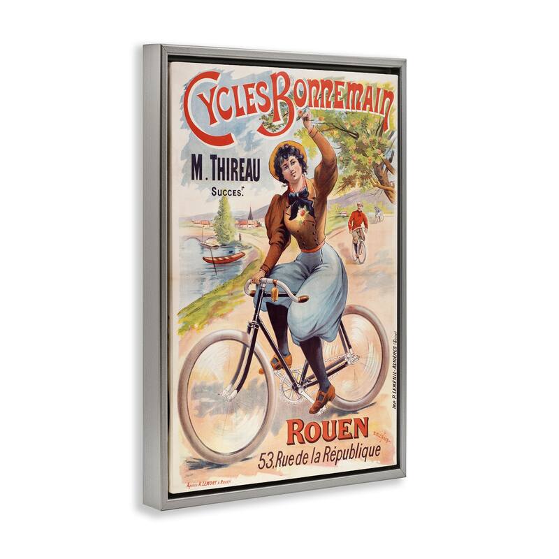Stupell Vintage Cycles Bonnemain Framed Floater Canvas Wall Art Design By Marcus Jules