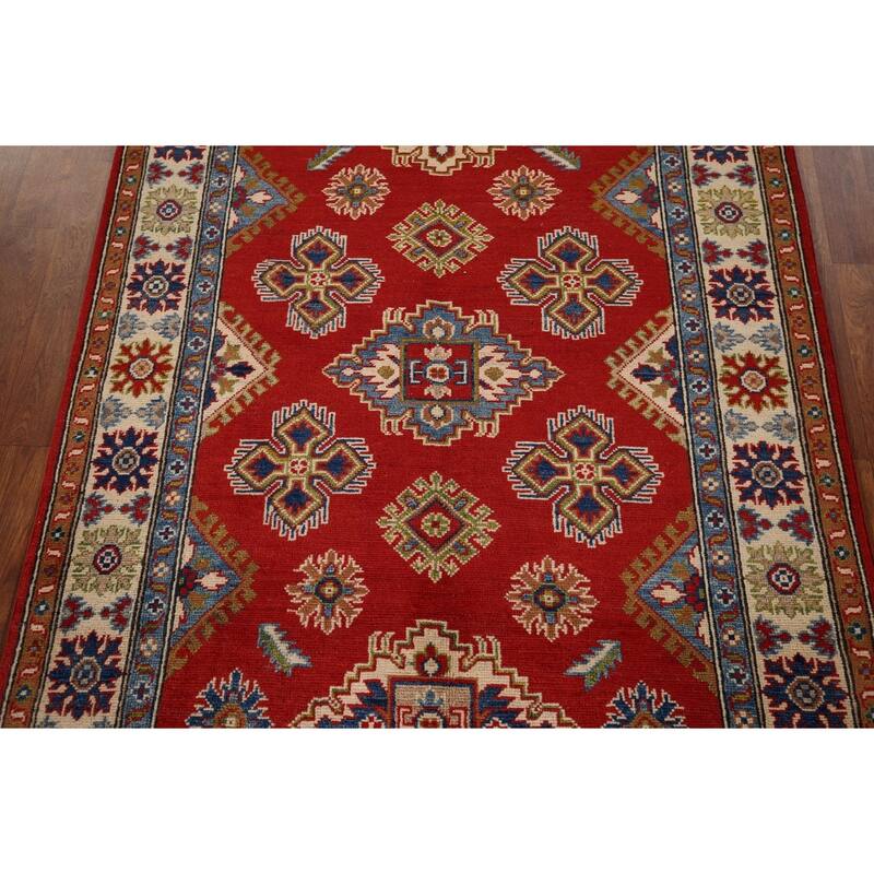 Oriental Orange Kazak Area Rug Hand-Knotted Bedroom Wool Carpet - 3'11" x 6'0"