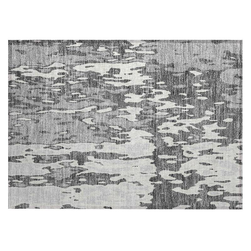 Machine Washable Indoor/ Outdoor Abstract Contemporary Chantille Rug