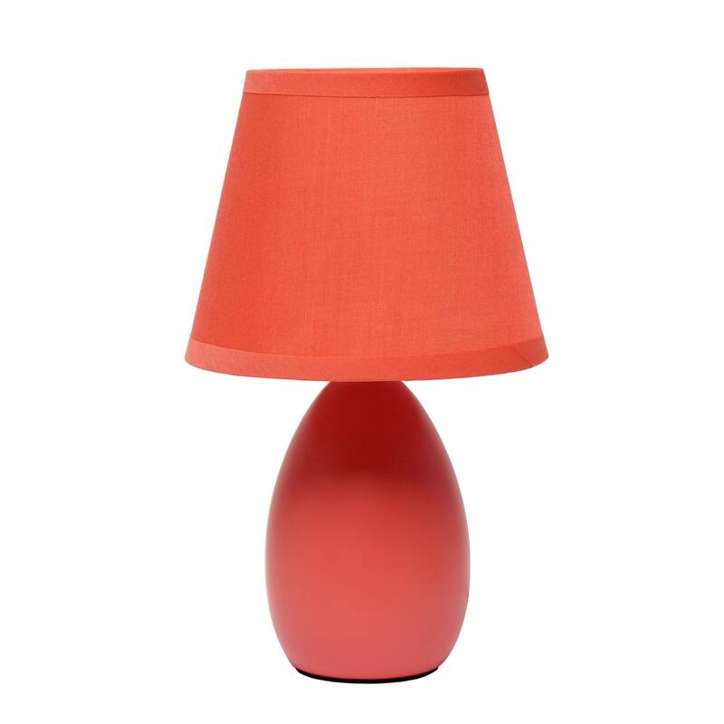 Mini Egg Oval Ceramic Table Lamp with Tapered Shade - 9.5" - Orange