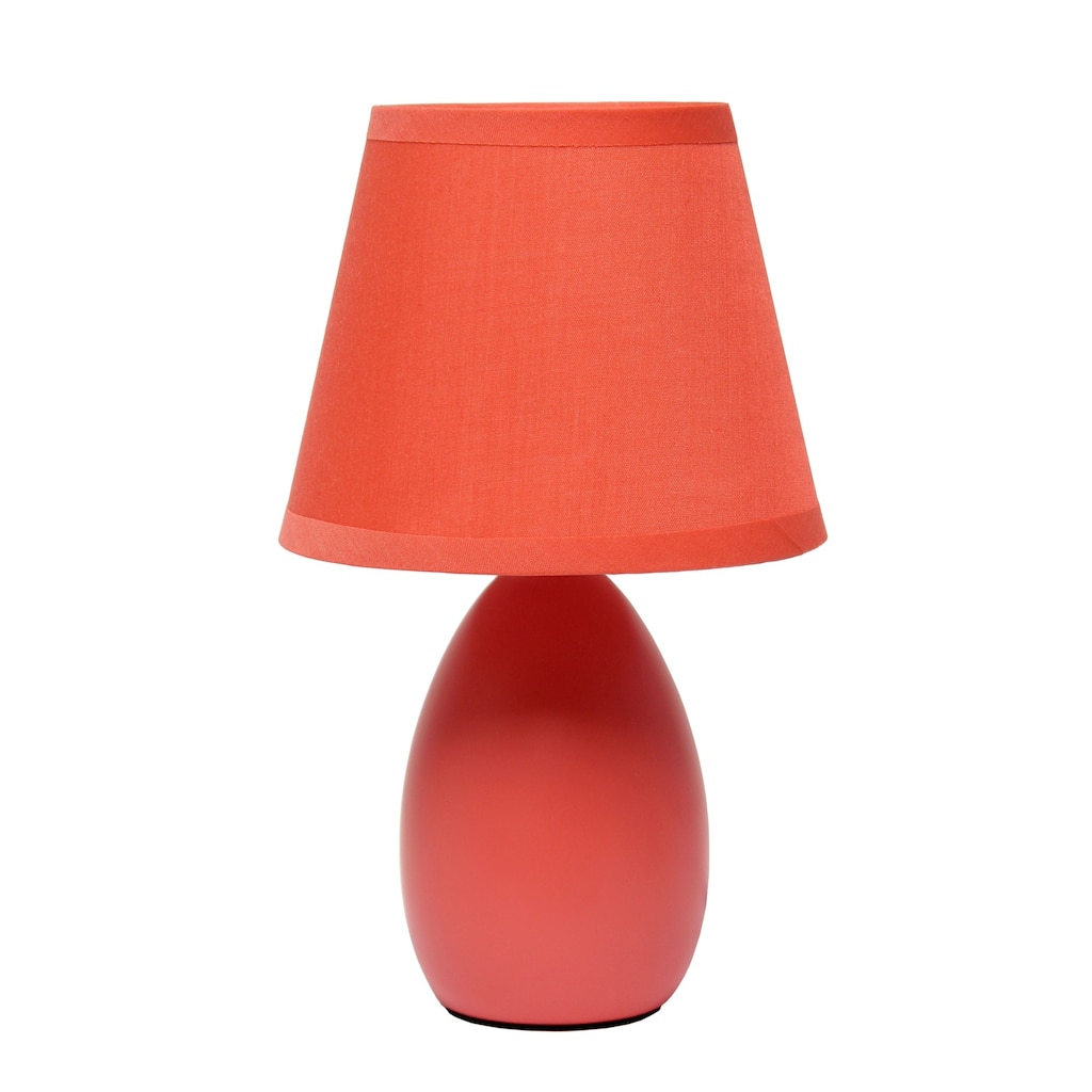 Mini Egg Oval Ceramic Table Lamp with Tapered Shade - 9.5" - Orange