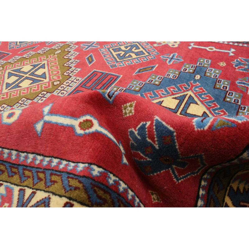 ECARPETGALLERY Hand-knotted Kayseri Vintage Red Wool Rug - 3'6 x 5'4
