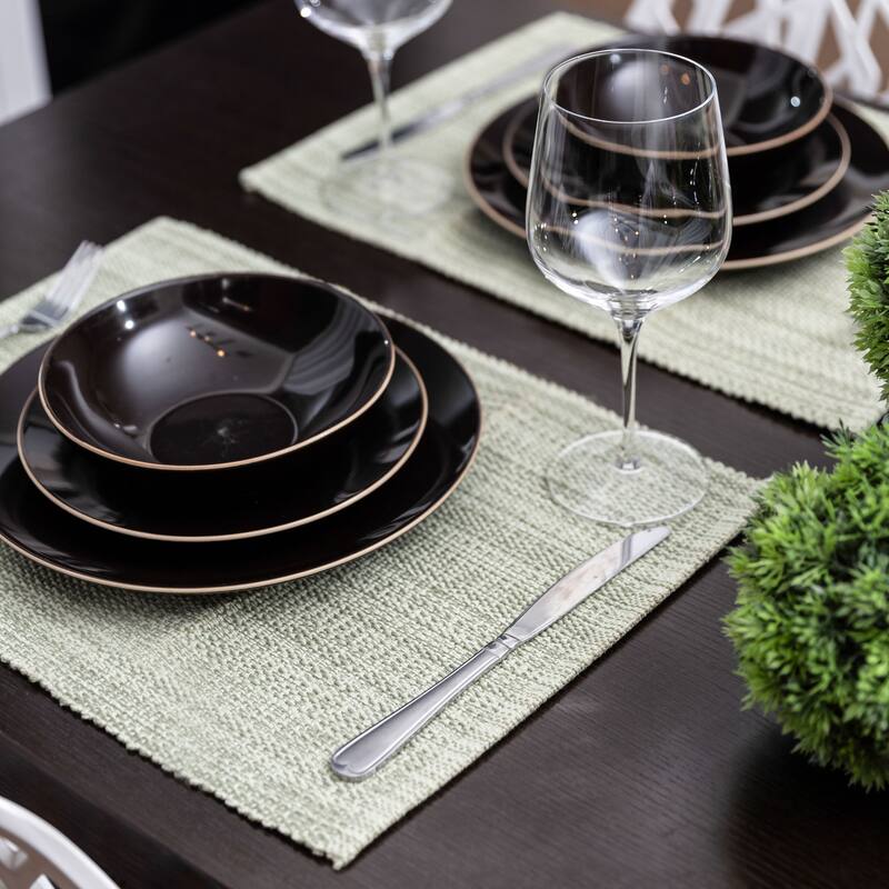 Fabstyles Casual Classic Set of 4 Thick Cotton Heavyweight Placemats - 13"x19"