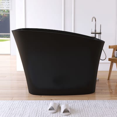 MEDUNJESS 51'' Freestanding Bathtub Solid Surface Soaking Tub