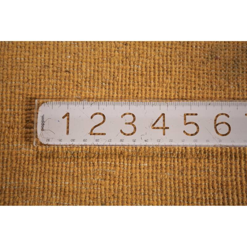 Modern Yellow Gabbeh Oriental Area Rug Hand-Knotted Wool Carpet - 5'6" x 7'8"