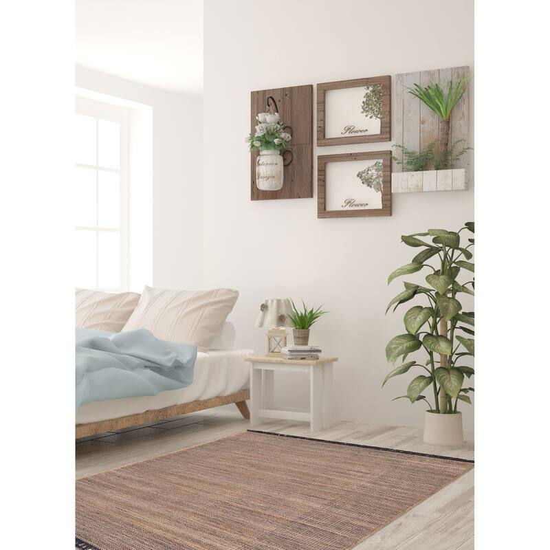 ECARPETGALLERY Flat-Weave Palas Denizli Taupe Jute Kilim - 5'3 x 7'3