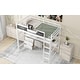preview thumbnail 5 of 14, White Twin Size Solid Wood Loft Bed with Desk, Blackboard, and Drawers