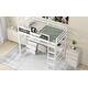 preview thumbnail 5 of 10, Wood Twin Loft Bed with Desk, Blackboard, 3-Drawers and Storage Box, White