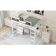 preview thumbnail 5 of 13, Wood Twin Size Loft Bed with Desk, Blackboard, Storage Box, Shelf & 3 Drawers, Safe Design with Guardrails, White
