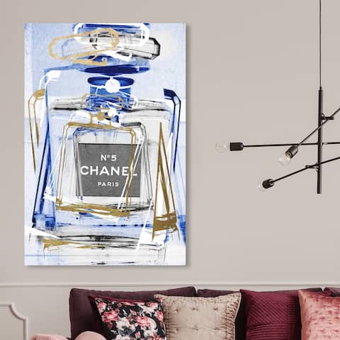 Oliver Gal 'Infinite Glam Sapphire' Fashion and Glam Wall Art Canvas Print Perfumes - Gold, Blue