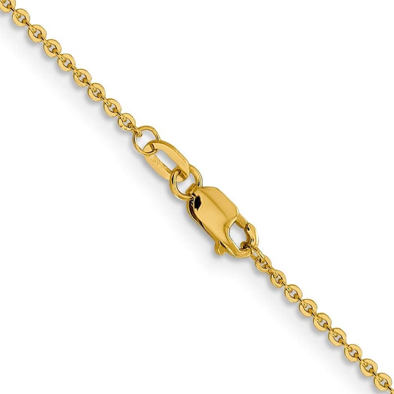 Curata Italian 14k Yellow Gold 1.4mm Flat Cable Chain Necklace (Lobster) Options: 16 18 20