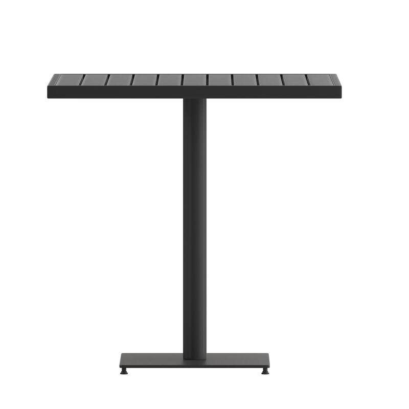 Outdoor Faux Teak Dining Table with Poly Slats - Patio Table - 30"W x 30"D x 30"H - 30"W x 30"D x 30"H