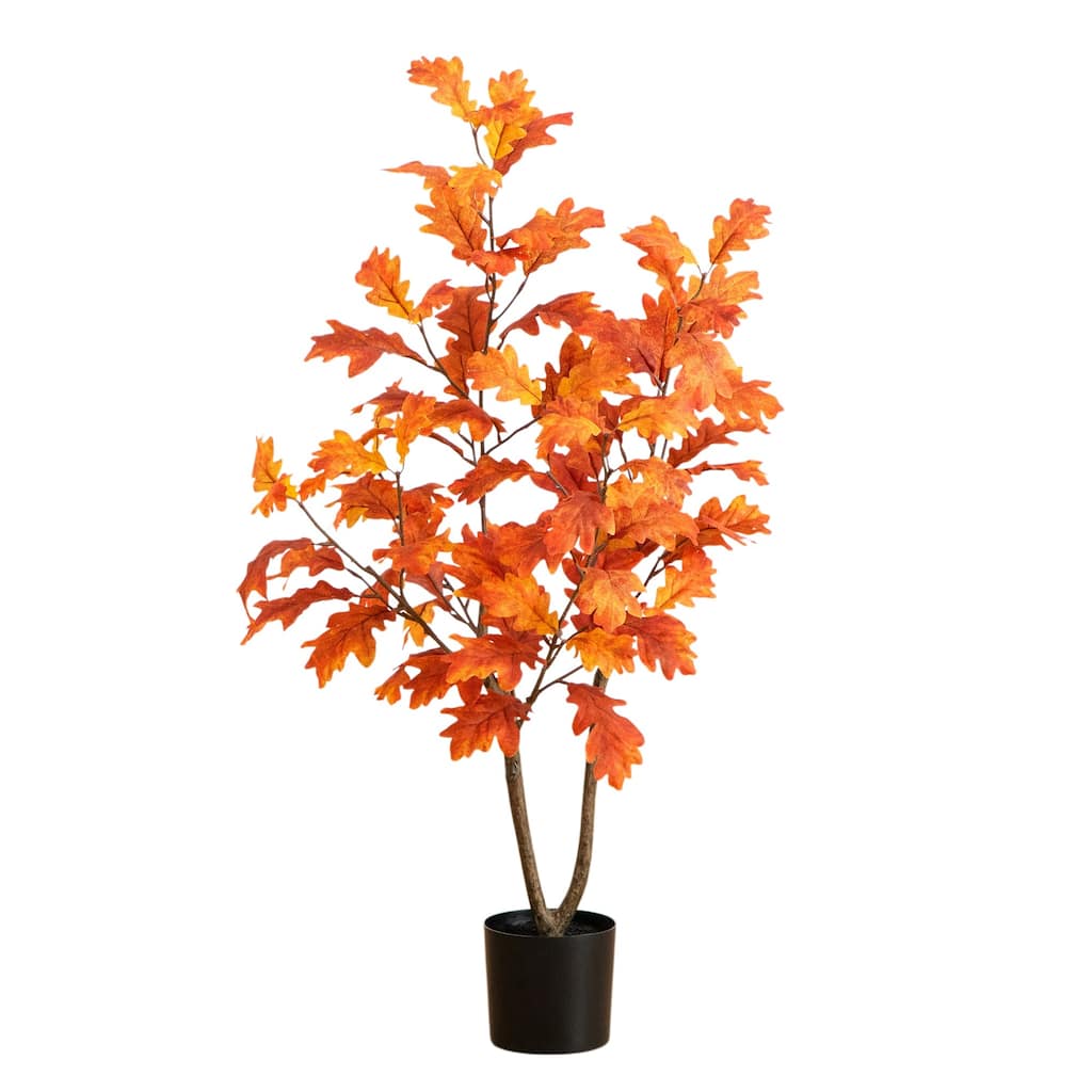 Autumn Oak Artificial Potted Fall Tree - 3'