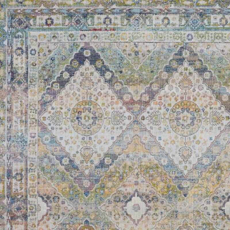 Jipi Power Loomed Distressed Floral Traditional Non Skid Area Rug By HomeRoots - 72' X '48' X '0.5