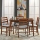 preview thumbnail 1 of 8, Simple Living Charlie Mid-Century Rubberwood 5-piece Dining Set Walnut