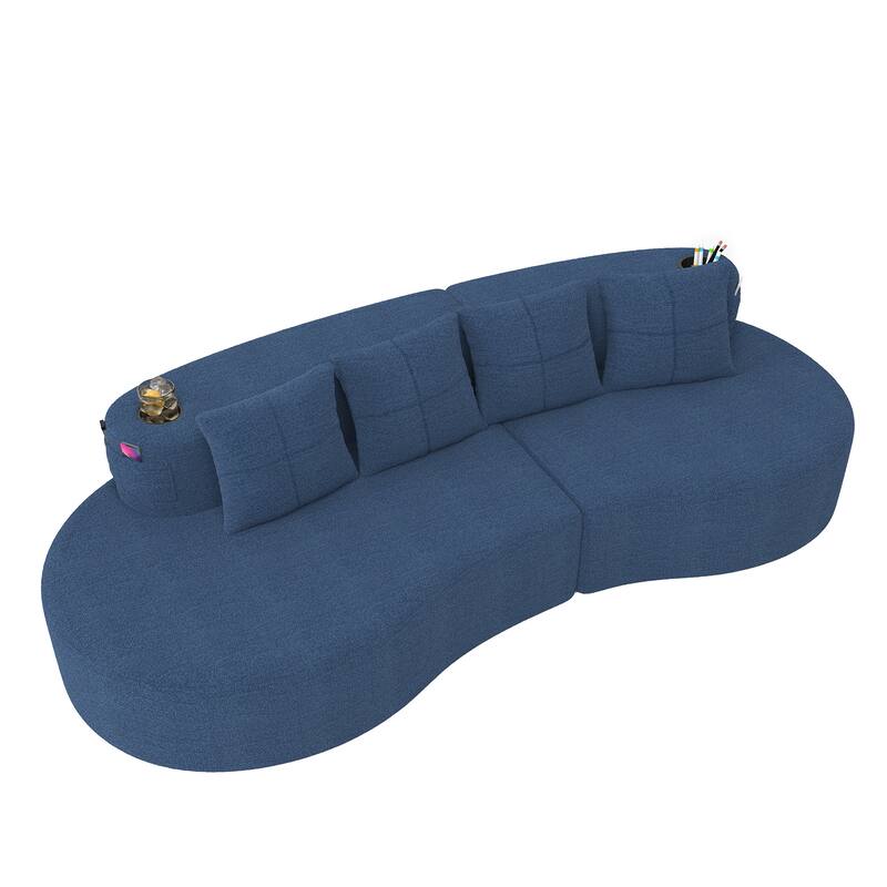 Modern Curved Sectional 3 Seat Minimalist Elegant Half Moon Sofa Compressed Modular Sectional Sofa for Living Room, Office