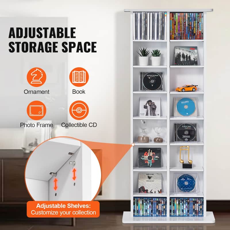 Media Storage Cabinet, DVD Cabinet with Doors and Shelves, CD Storage, Adjustable DVD Shelf, Protects & Organizes Music