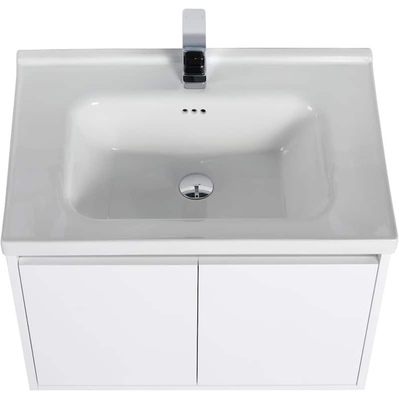 Blossom 28" Wall Mounted Floating Bathroom Vanity with Ceramic Sink