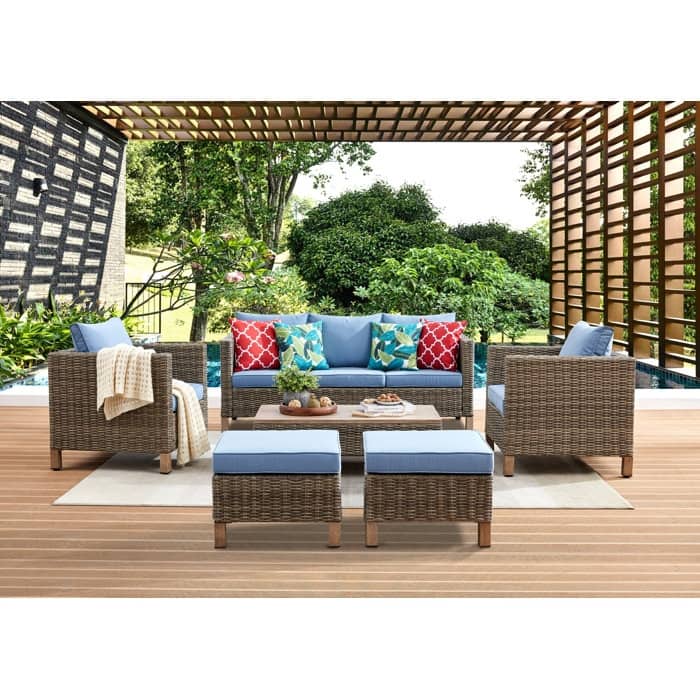 6 Piece Sectional Seating Group with Cushions