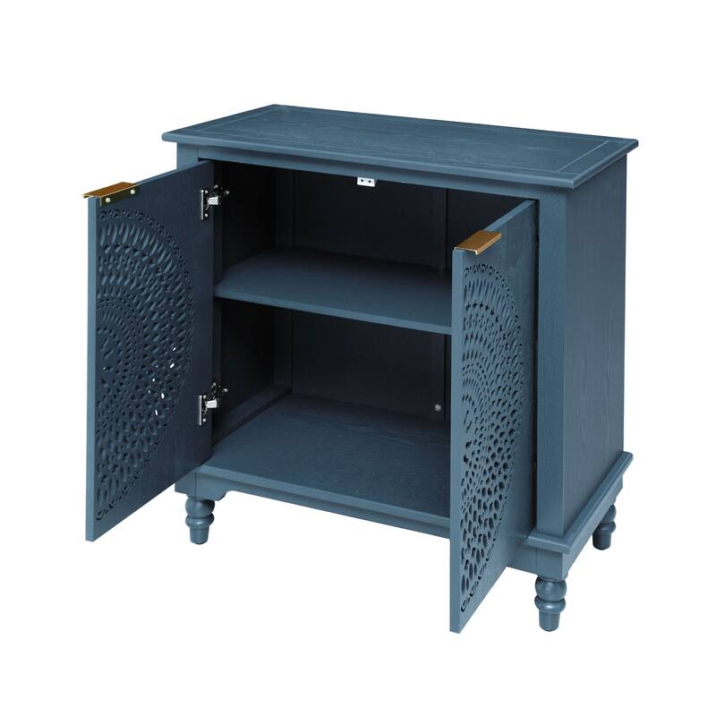 American style Hollow-Carved 2 Door Accent Cabinet Sideboard Buffet Storage Cabinet for Entryway Living Room Bedroom