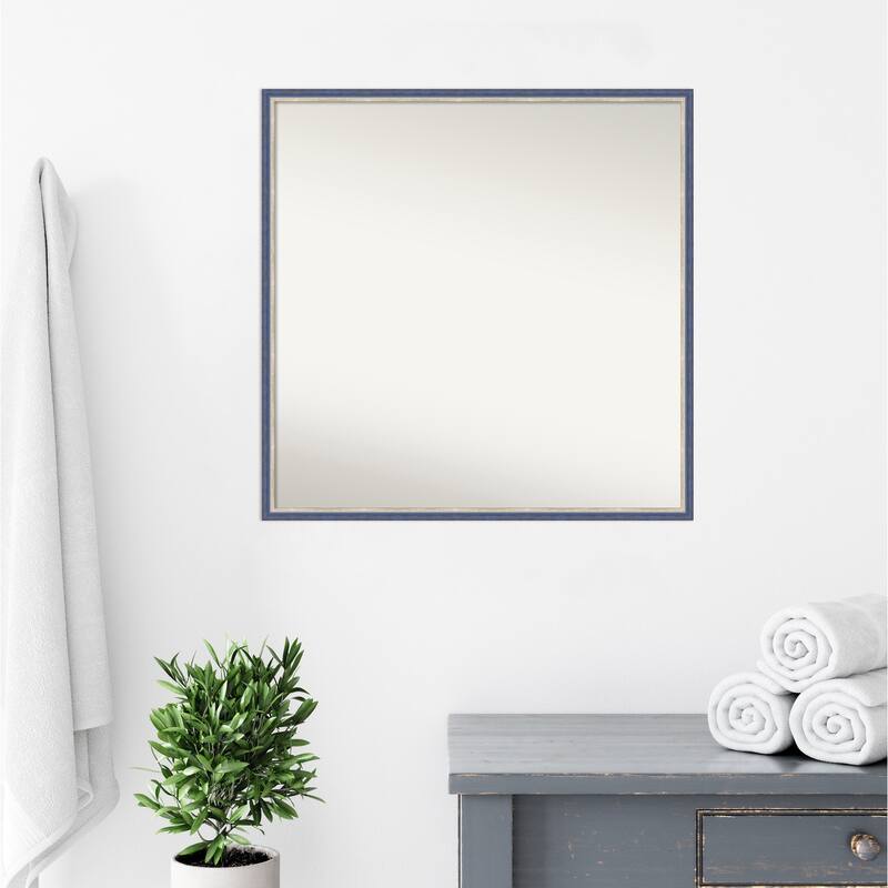 Theo Narrow Non-Beveled Wood Framed Bathroom Vanity Wall Mirror