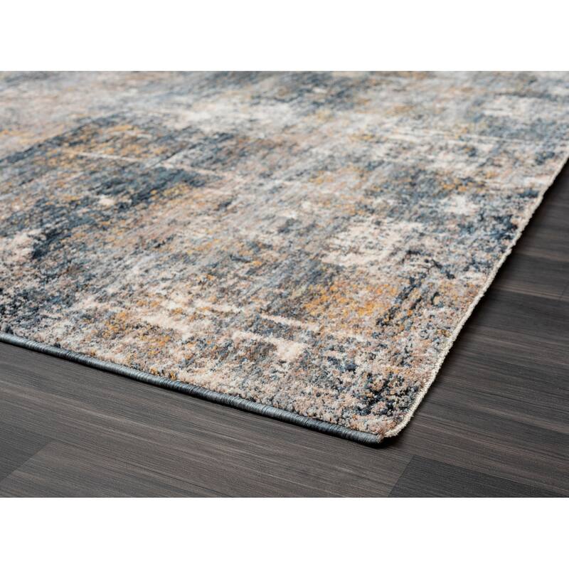 Terra by Obeetee Hampton Abstract Silver Rug