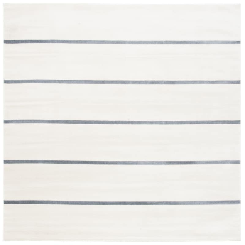 SAFAVIEH Orwell Fleda Modern Stripe Rug - 6'7" Square - Ivory/Grey