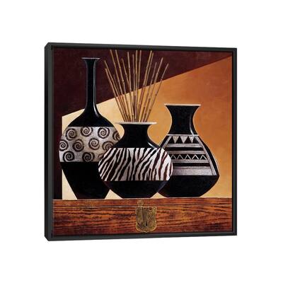 iCanvas "Patterns In Ebony I" by Keith Mallett Framed Canvas Print