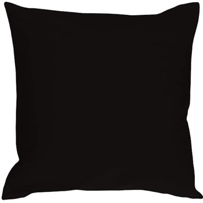 Caravan Cotton Black 18x18 Throw Pillow with Polyfill Pillow Insert