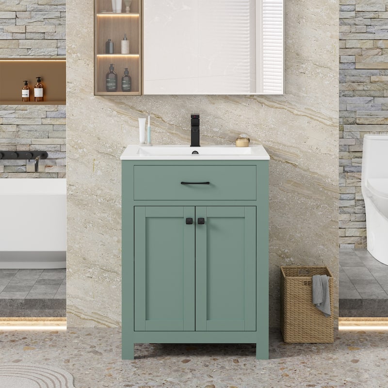 Sink Bathroom Vanity with Counter top Set - 24" - Green