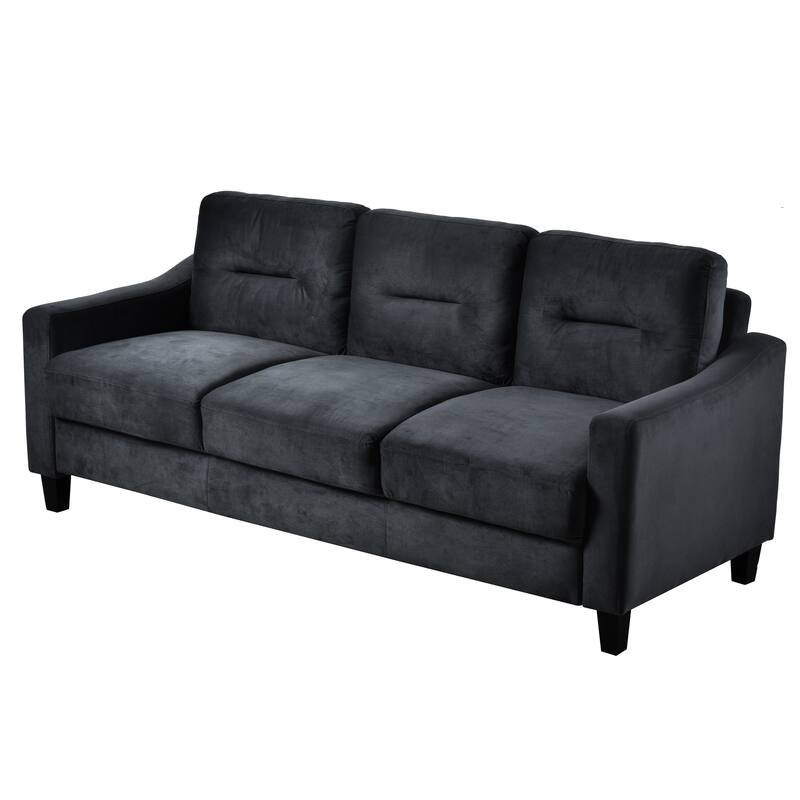76.7" Velvet 3-seater Sofa with Sturdy Hardwood Frame and Highly Elastic Foam for Living Room