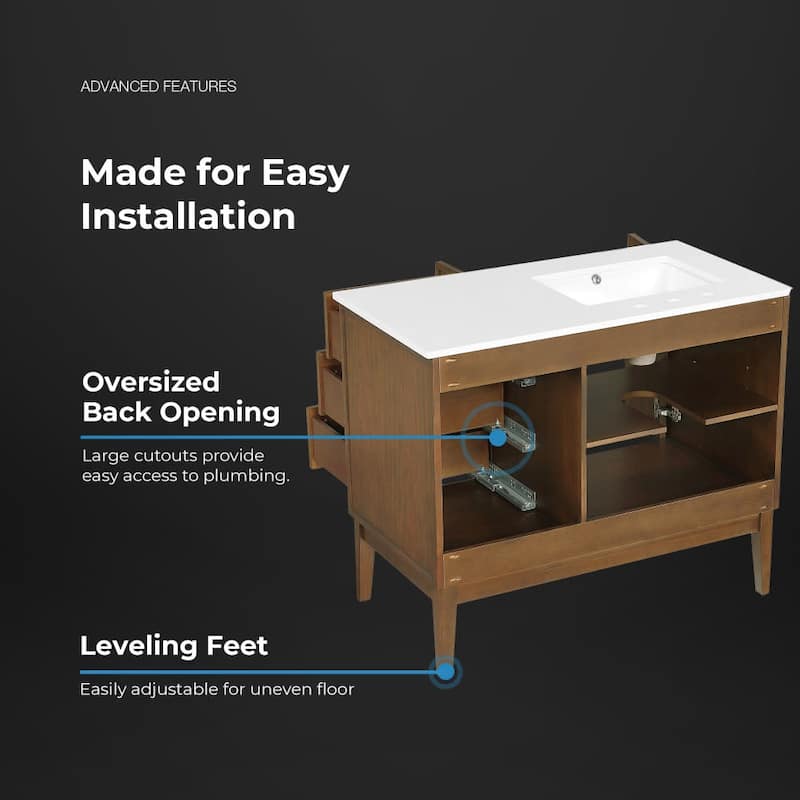 Ove Decors KIRA-42 Kira 42" Free Standing Single Basin Vanity Set with