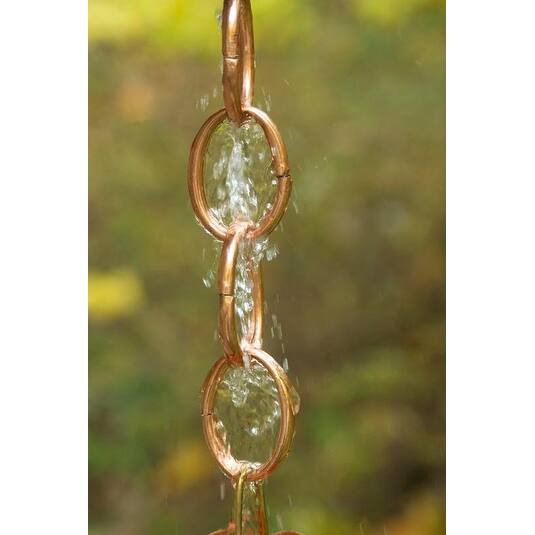 Small Single Link Rain Chain Polished Copper by Good Directions