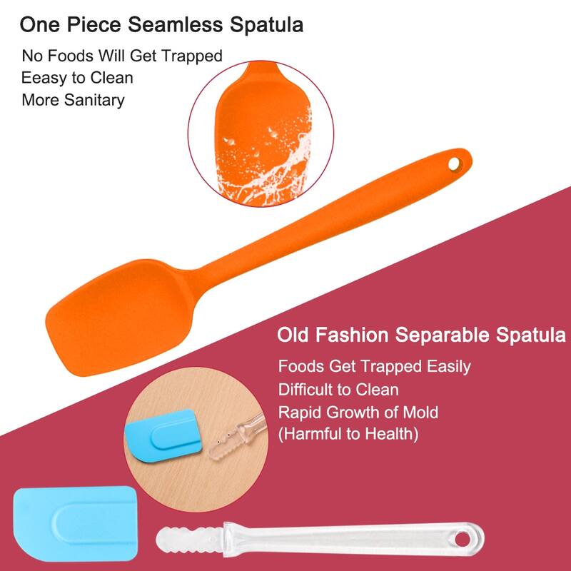 4pcs Silicone Spatula Set Heat Resistant Rubber Turner for Cooking