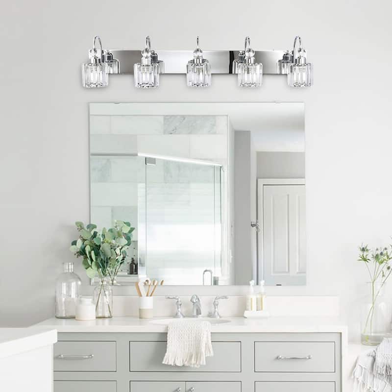Dimmable Vanity Light With Crystal Accent