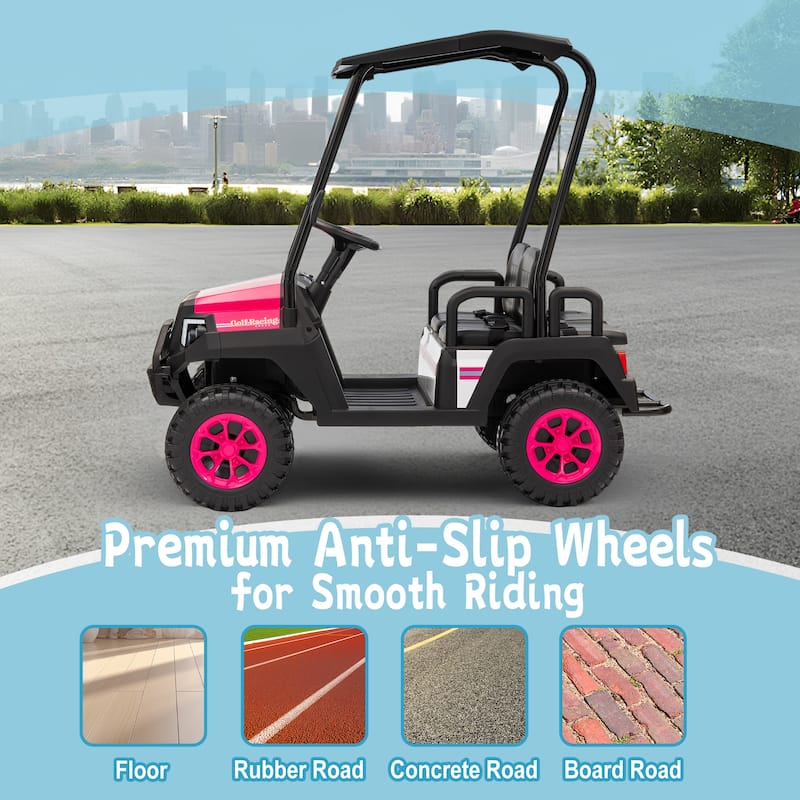 24V XL Kids Ride On Electric Truck with 4 Seats, Remote Control, Dual Motors, Suspension, Bluetooth Audio & Removable Sunshade