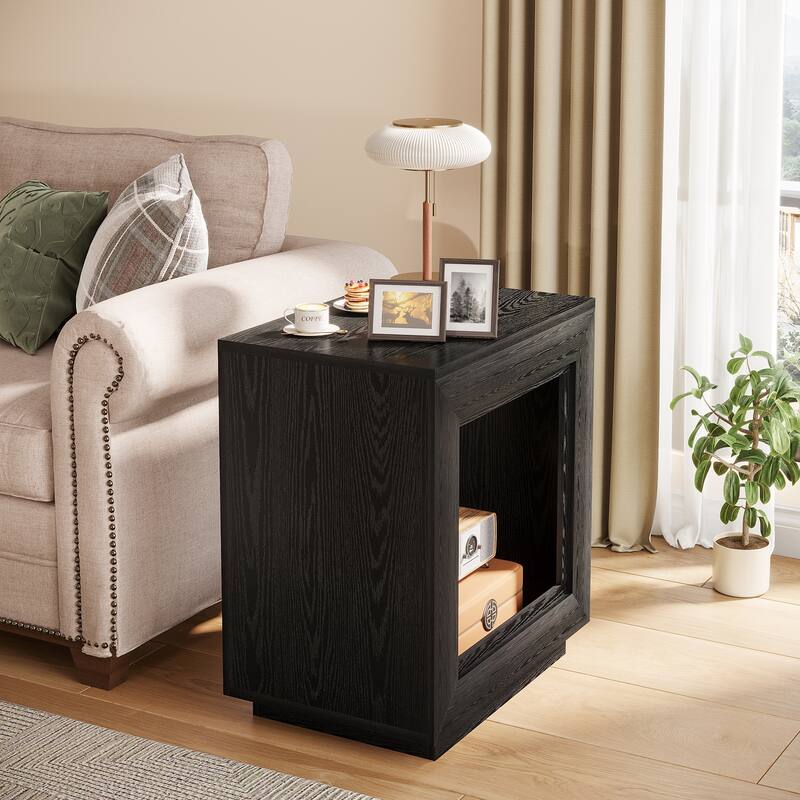 End Table, Side Table with Storage Shelf, Nightstand Bedside Table for Bedroom, Living Room, Entryway