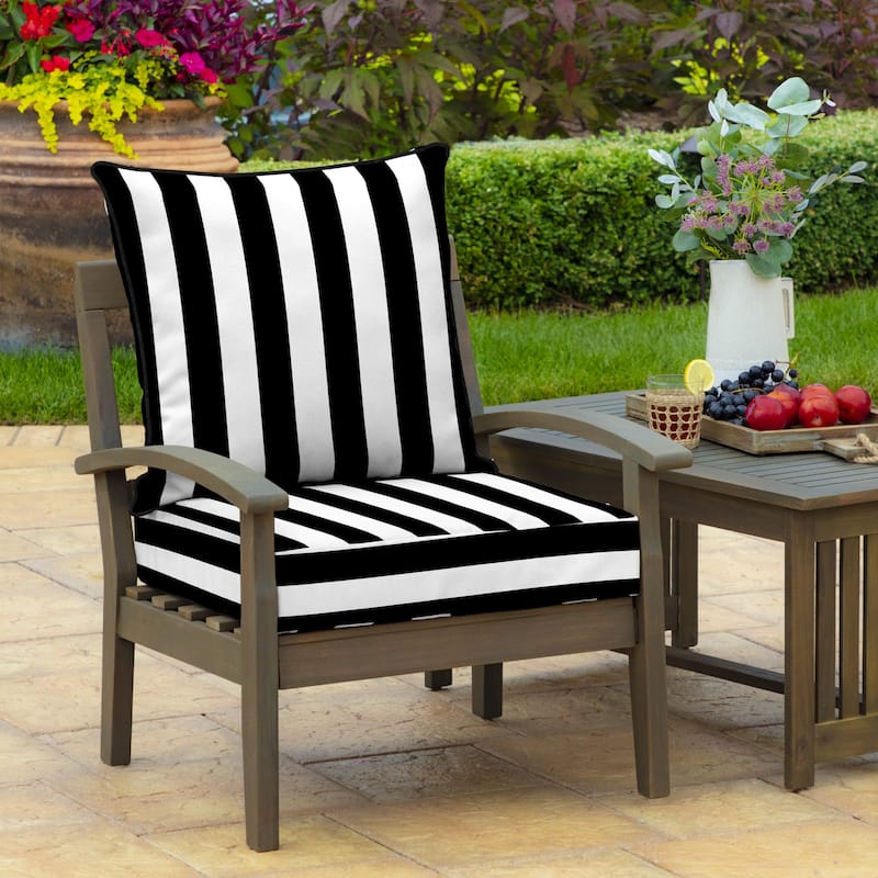 ARDEN 24-inch Square Striped Deep Seat Outdoor Cushion Set